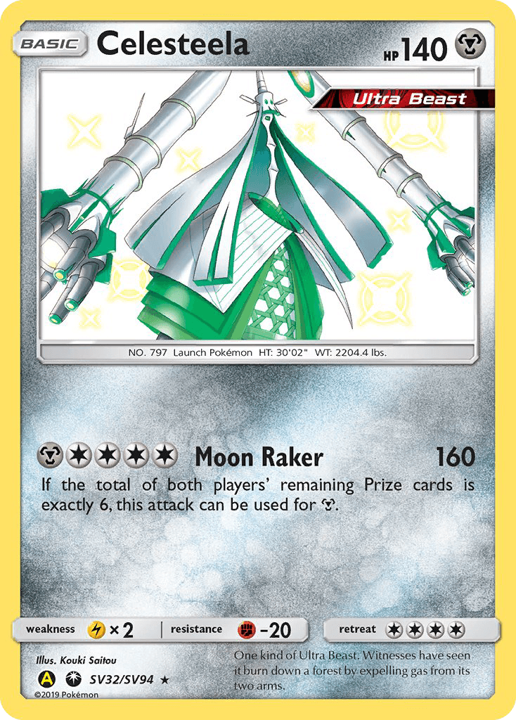 Fighting[-20], Holofoil, Lightning[×2], Metal, Sun & Moon: Hidden Fates - Shiny Vault, SV32, Ultra Rare Celesteela (SV32/SV94) [Sun & Moon: Hidden Fates - Shiny Vault] - Trading Card World