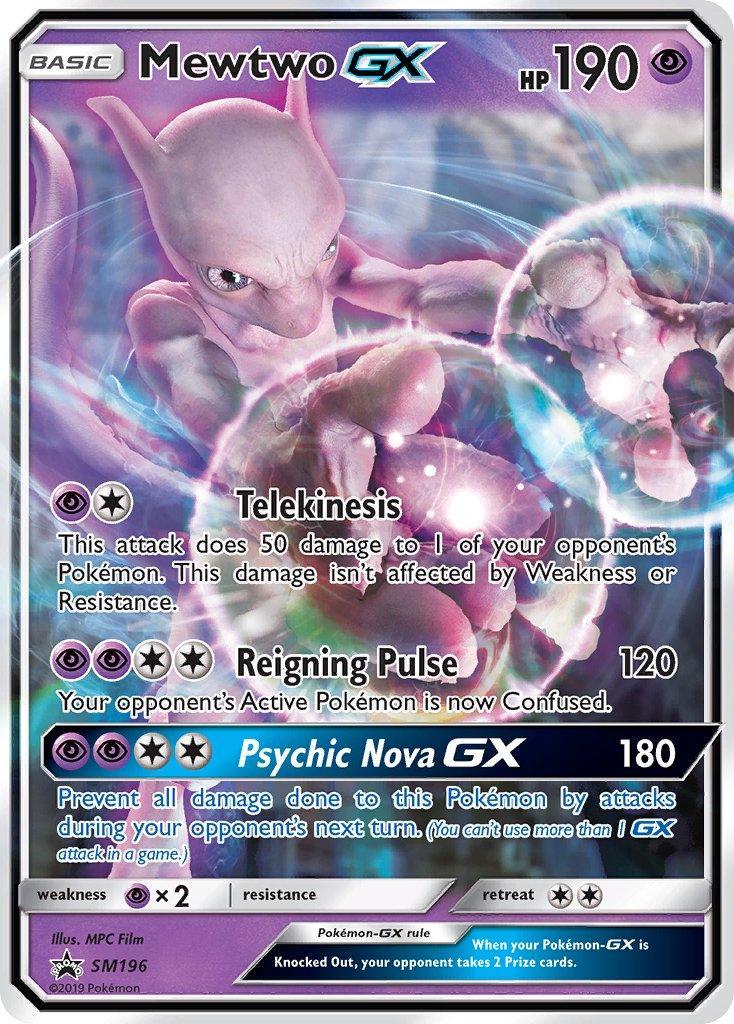 Black Star Promo, Holofoil, Psychic, Psychic[×2], SM196, Sun & Moon: Black Star Promos Mewtwo GX (SM196) [Sun & Moon: Black Star Promos] - Trading Card World