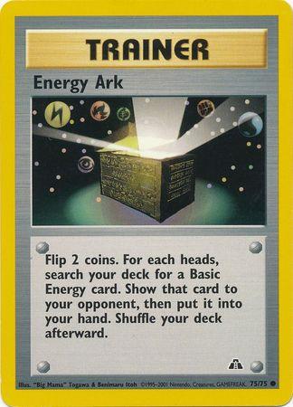 75, Common, Neo Discovery Unlimited, Normal, Trainer Energy Ark (75/75) [Neo Discovery Unlimited] - Trading Card World