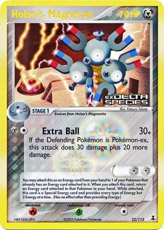 22, EX: Delta Species, Fire[×2], Grass[-30], Metal, Rare, Reverse Holofoil Holon's Magneton (22/113) (Stamped) [EX: Delta Species] - Trading Card World