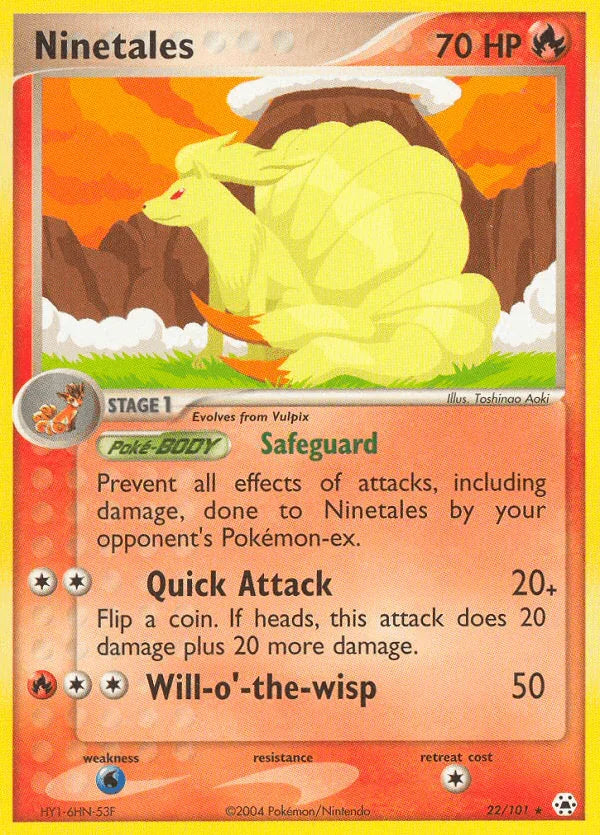 22, EX: Hidden Legends, Fighting, Normal, Rare, Reverse Holofoil, Water[×2] Ninetales (22/101) [EX: Hidden Legends] - Trading Card World