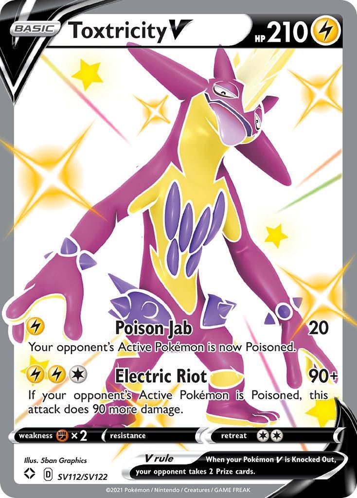 Fighting[×2], Holofoil, Lightning, SV112, Sword & Shield: Shining Fates, Ultra Rare Toxtricity V (SV112/SV122) [Sword & Shield: Shining Fates] - Trading Card World