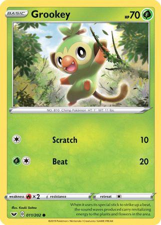 011, Fire[×2], Grass, Holofoil, Promo, Sword & Shield: Base Set Grookey (011/202) (Premium Collection) [Sword & Shield: Base Set] - Trading Card World