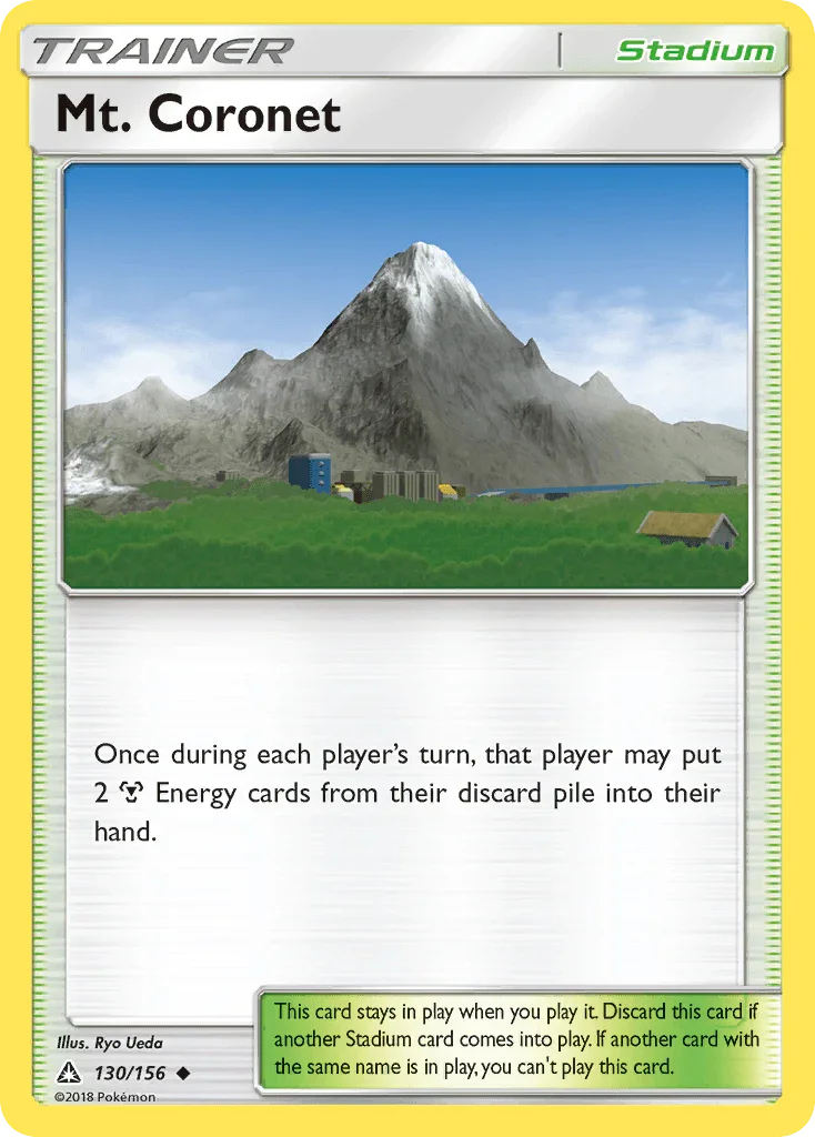 130, Normal, Reverse Holofoil, Stadium, Sun & Moon: Ultra Prism, Uncommon Mt. Coronet (130/156) [Sun & Moon: Ultra Prism] - Trading Card World