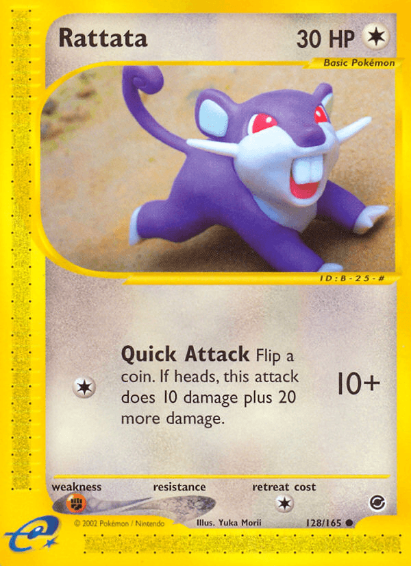 128, Colorless, Common, Expedition: Base Set, Fighting[×2], Normal, Reverse Holofoil Rattata (128/165) [Expedition: Base Set] - Trading Card World