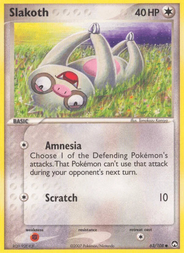 63, Colorless, Common, EX: Power Keepers, Fighting[×2], Normal Slakoth (63/108) [EX: Power Keepers] - Trading Card World
