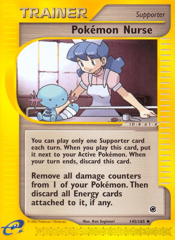 145, Expedition: Base Set, Normal, Reverse Holofoil, Supporter, Uncommon Pokemon Nurse (145/165) [Expedition: Base Set] - Trading Card World