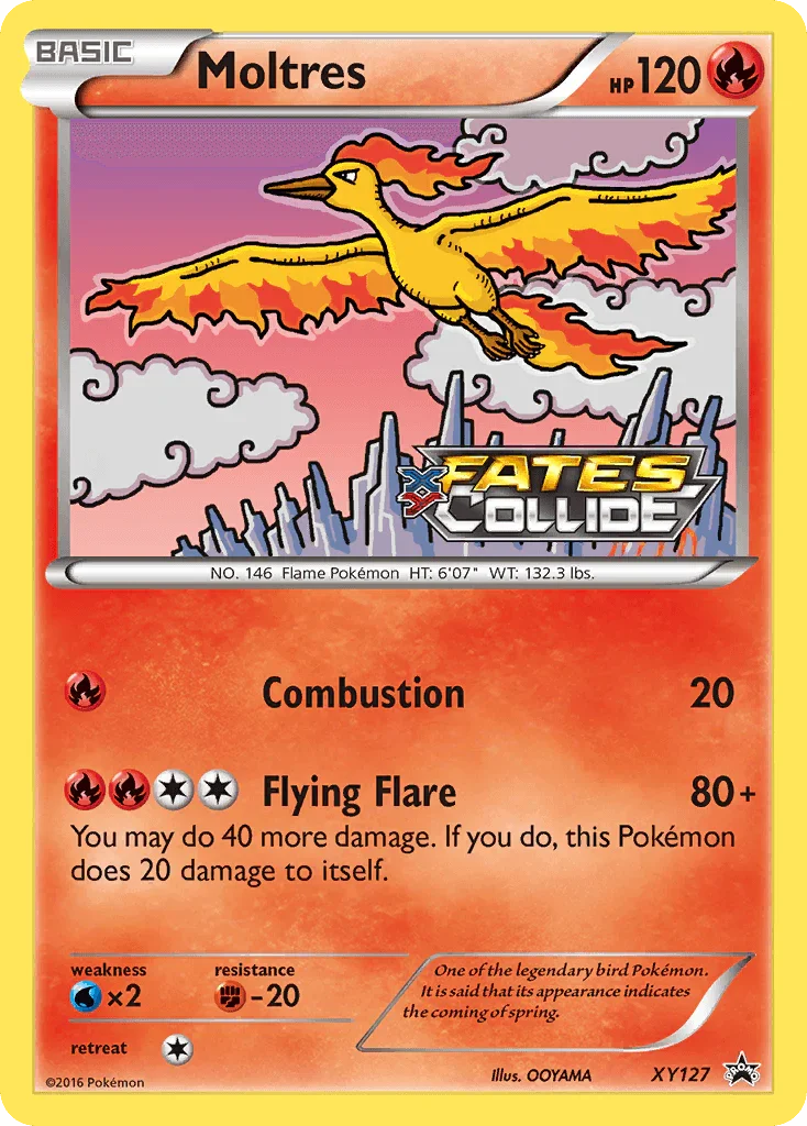 Fighting[-20], Fire, Holofoil, Promo, Water[×2], XY127, XY: Black Star Promos Moltres (XY127) [XY: Black Star Promos] - Trading Card World