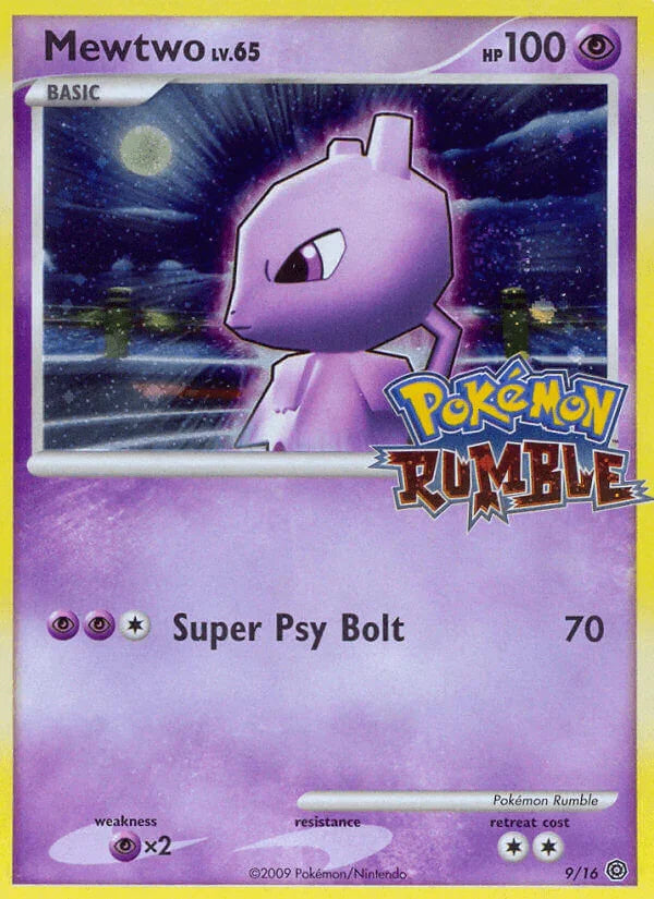 Holofoil, Pokémon Rumble, Promo, Psychic, Psychic[×2] Mewtwo (9/16) [Pokémon Rumble] - Trading Card World
