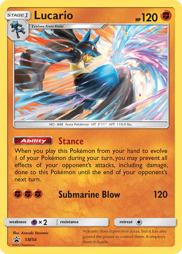 Black Star Promo, Fighting, Holofoil, Psychic[×2], SM54, Sun & Moon: Black Star Promos Lucario (SM54) [Sun & Moon: Black Star Promos] - Trading Card World