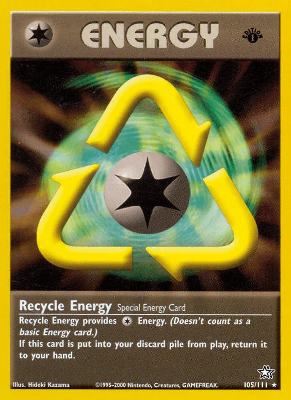 105, 1st Edition Normal, Colorless, Neo Genesis 1st Edition, Rare Recycle Energy (105/111) [Neo Genesis 1st Edition] - Trading Card World
