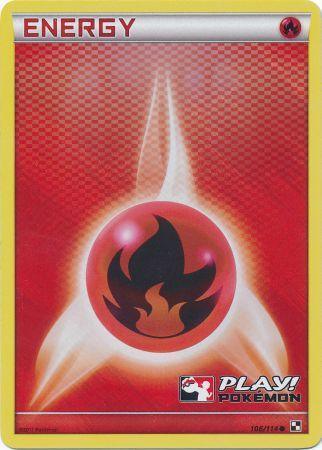 106, Black & White: Base Set, Fire, Holofoil, Promo Fire Energy (106/114) (Play Pokemon Promo) [Black & White: Base Set] - Trading Card World