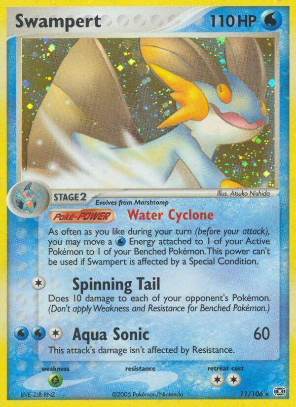 11, EX: Emerald, Grass[×2], Normal, Rare, Water Swampert (11/106) (Theme Deck Exclusive) [EX: Emerald] - Trading Card World