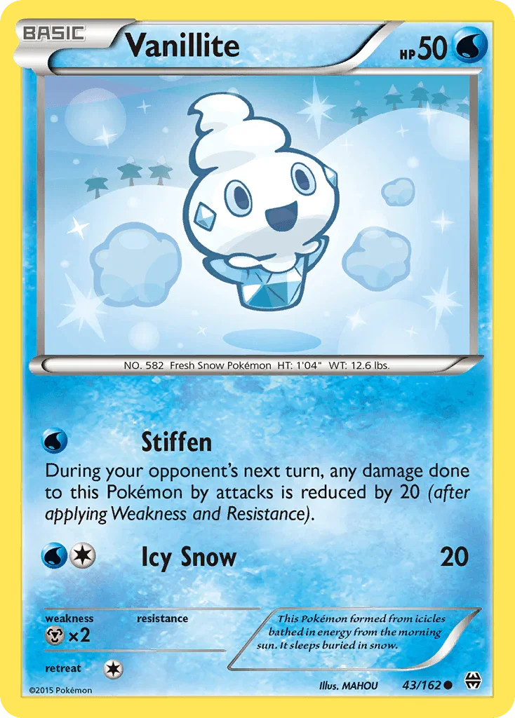 43, Common, Metal[×2], Normal, Reverse Holofoil, Water, XY: BREAKthrough Vanillite (43/162) [XY: BREAKthrough] - Trading Card World