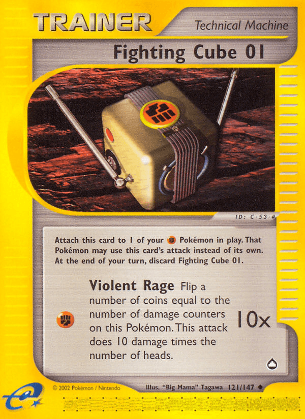 121, Aquapolis, Item, Normal, Reverse Holofoil, Uncommon Fighting Cube 01 (121/147) [Aquapolis] - Trading Card World