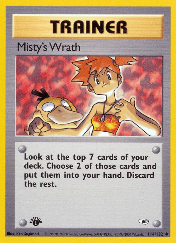 114, 1st Edition Normal, Gym Heroes 1st Edition, Item, Uncommon Misty's Wrath (114/132) [Gym Heroes 1st Edition] - Trading Card World