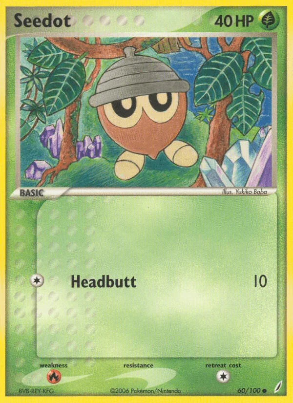 60, Common, EX: Crystal Guardians, Fire[×2], Grass, Normal Seedot (60/100) [EX: Crystal Guardians] - Trading Card World