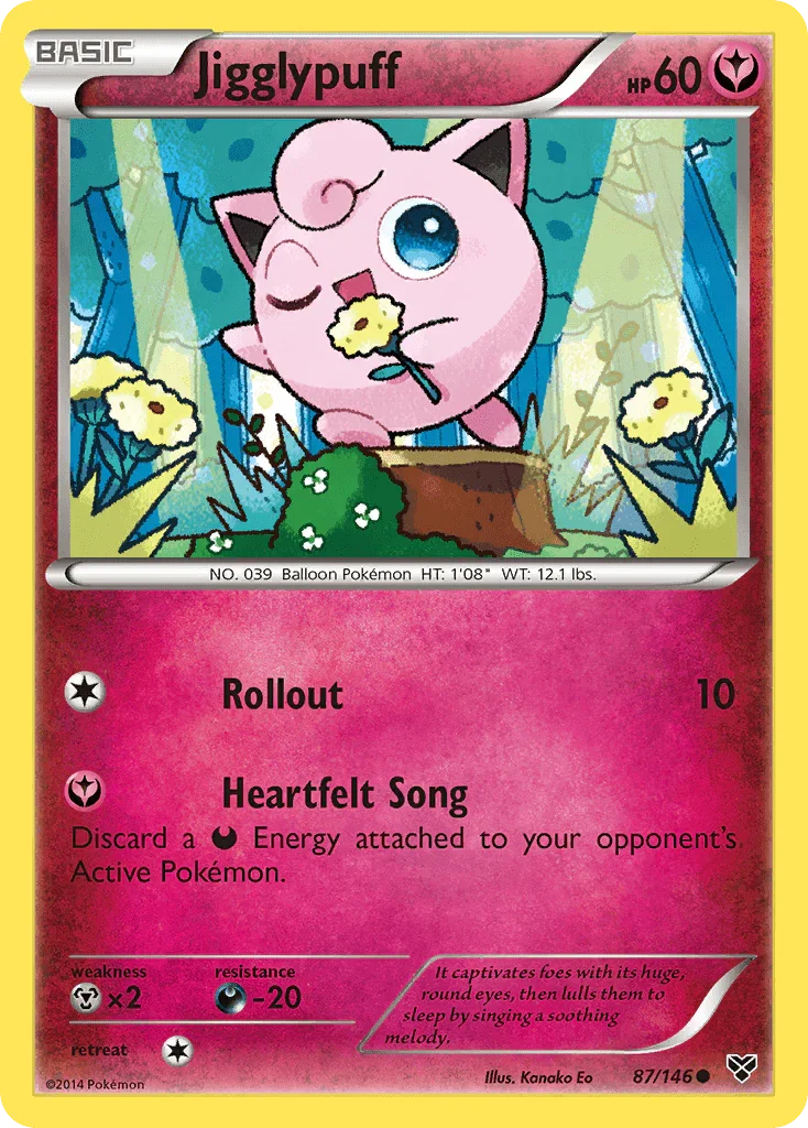 87, Common, Darkness[-20], Fairy, Metal[×2], Normal, Reverse Holofoil, XY: Base Set Jigglypuff (87/146) [XY: Base Set] - Trading Card World