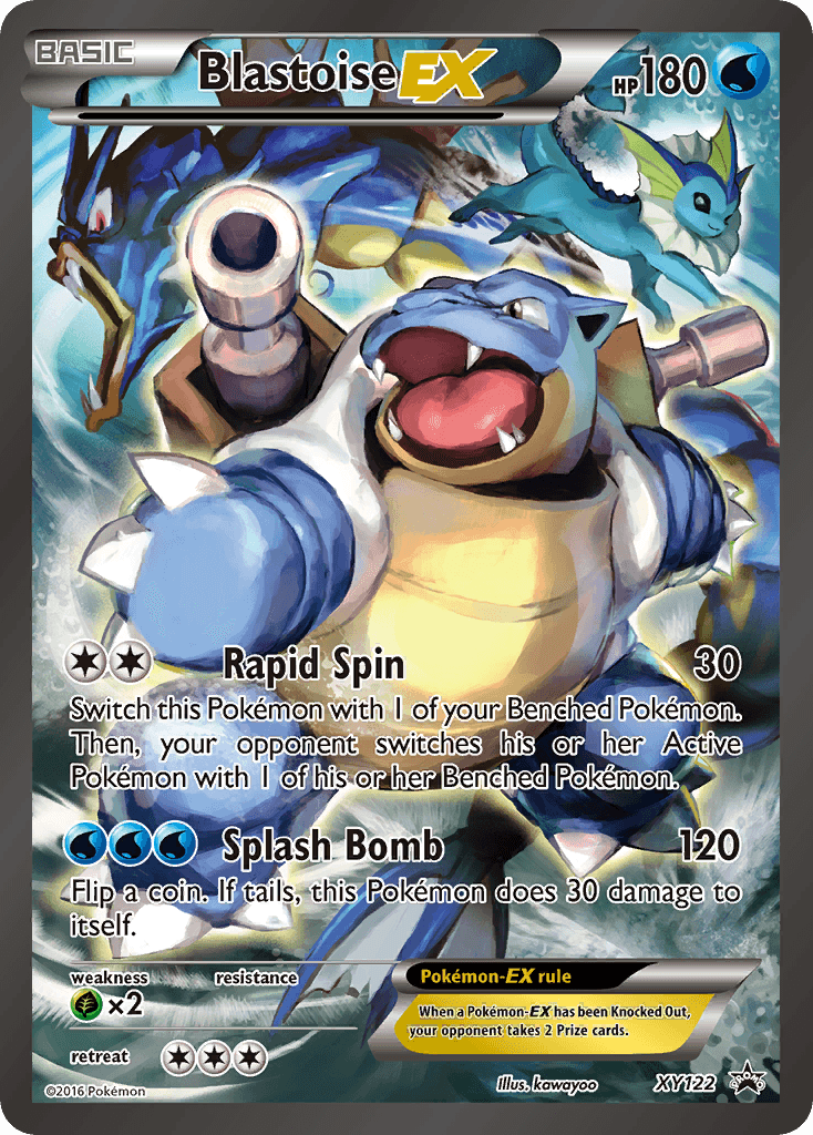 Grass[×2], Holofoil, Promo, Water, XY122, XY: Black Star Promos Blastoise EX (XY122) [XY: Black Star Promos] - Trading Card World