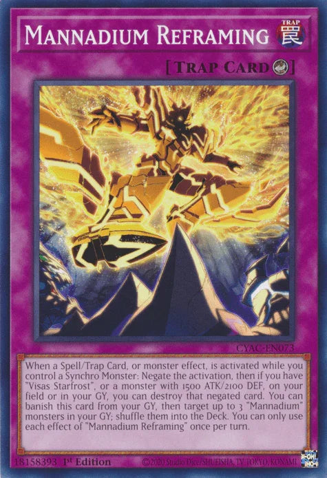 1st Edition, Common, Counter Trap, Cyberstorm Access, Trap Mannadium Reframing [CYAC-EN073] Common - Trading Card World