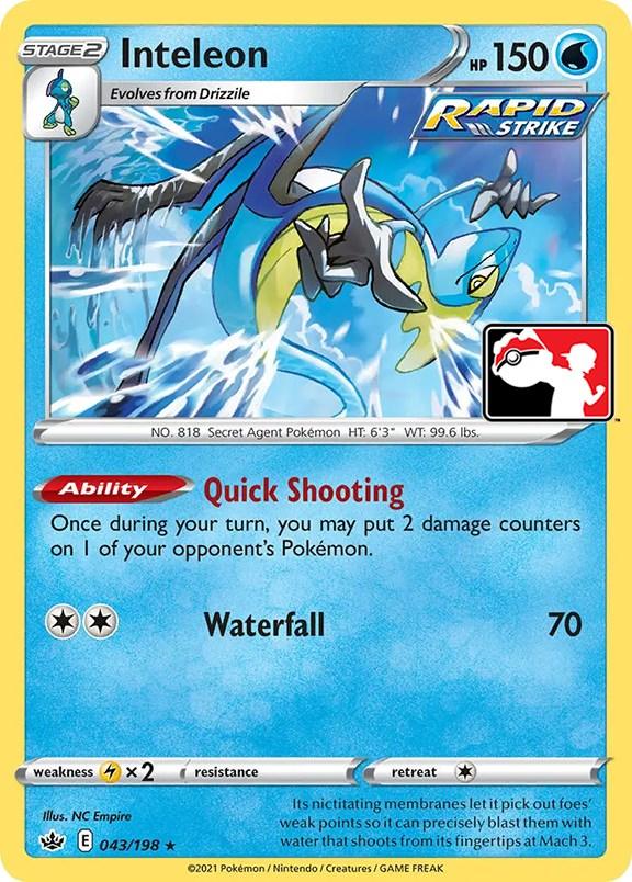 043, Holofoil, Lightning [x2], Normal, Prize Pack Series One, Rare, Water Inteleon (43) (043/198) [Prize Pack Series One] - Trading Card World