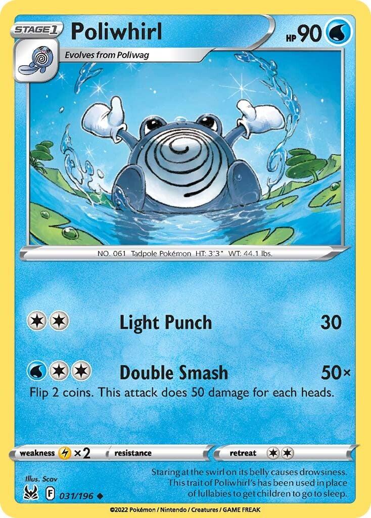 031, Lightning [x2], Normal, Reverse Holofoil, Sword & Shield: Lost Origin, Uncommon, Water Poliwhirl (031/196) [Sword & Shield: Lost Origin] - Trading Card World