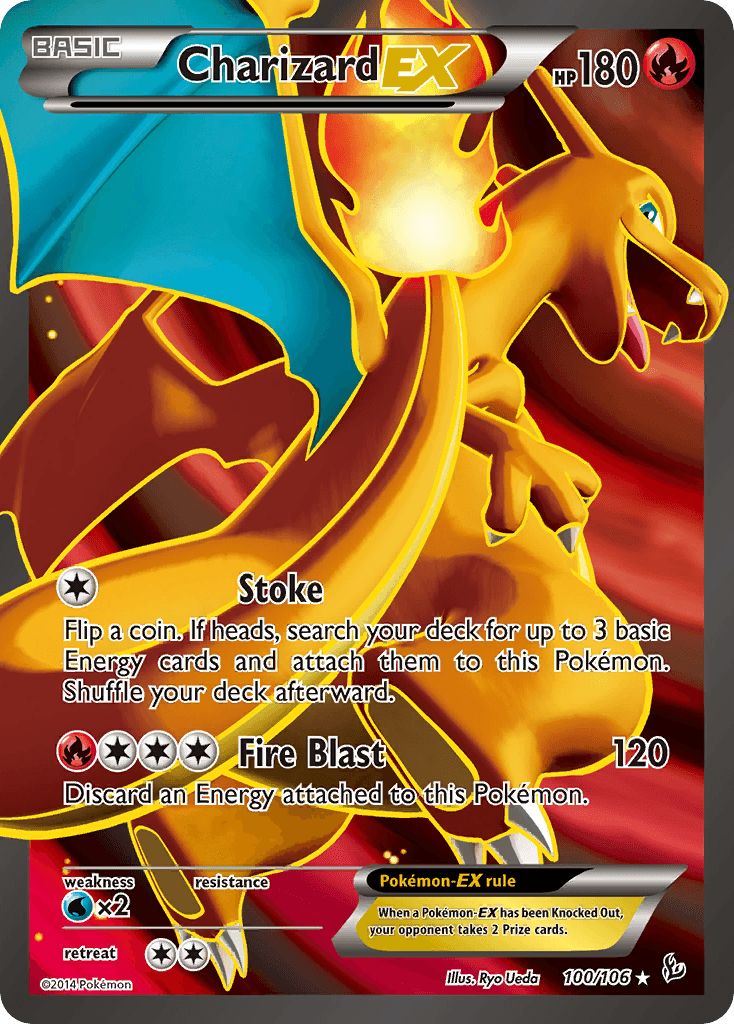 100, Fire, Holofoil, Ultra Rare, Water[×2], XY: Flashfire Charizard EX (100/106) [XY: Flashfire] - Trading Card World