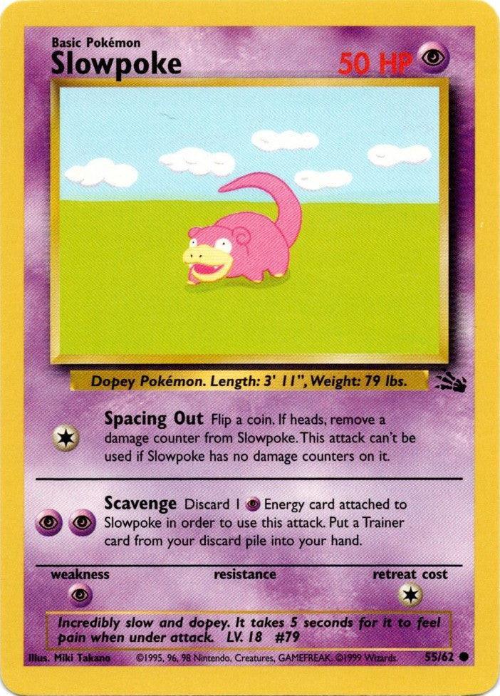 55, Common, Fossil Unlimited, Normal, Psychic, Psychic[×2] Slowpoke (55/62) [Fossil Unlimited] - Trading Card World