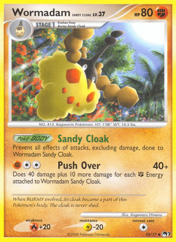 10, Fighting, Fire[+20], Lightning[-20], Normal, POP Series 7, Uncommon Wormadam Sandy Cloak (10/17) [POP Series 7] - Trading Card World