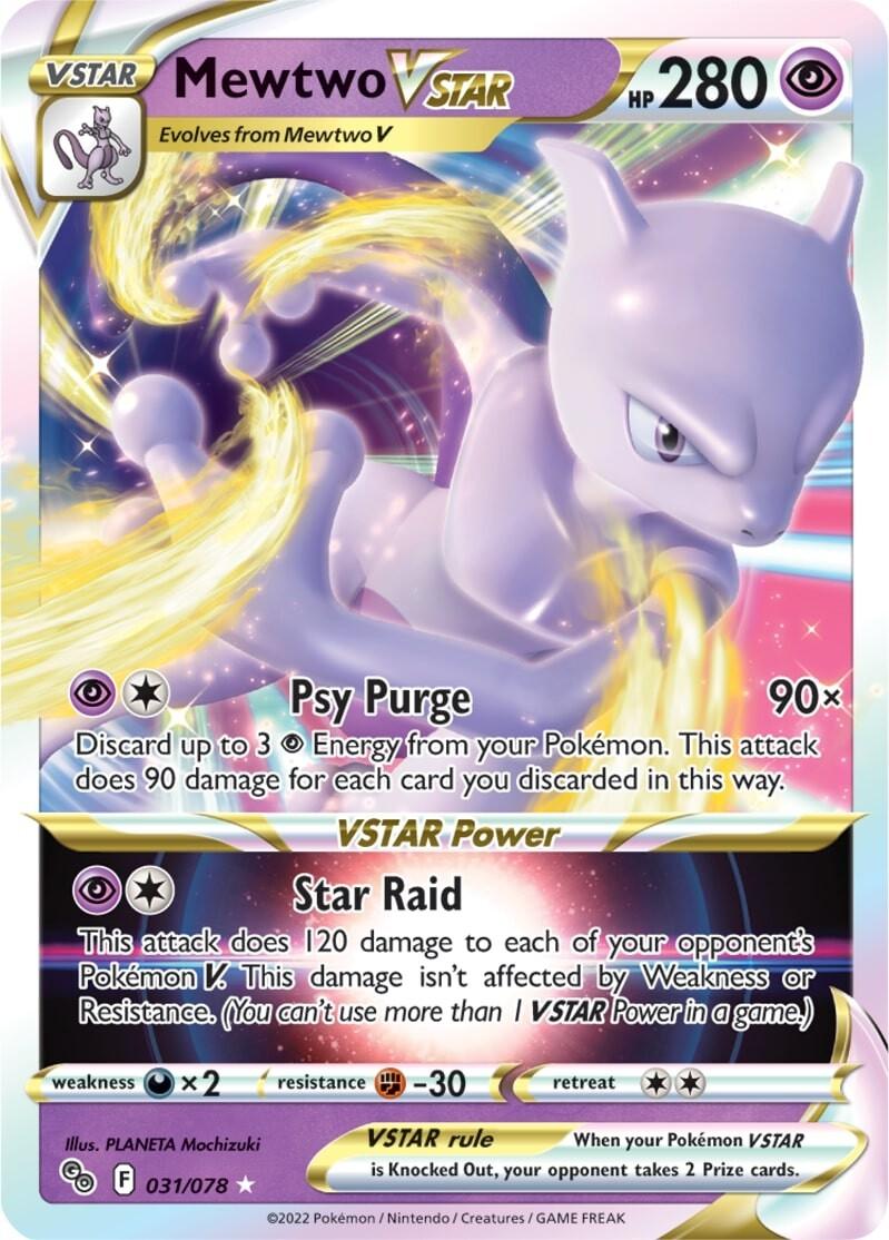031, Darkness [x2], Fighting [-30], Holofoil, Pokémon GO, Psychic, Ultra Rare Mewtwo VSTAR (031/078) [Pokémon GO] - Trading Card World