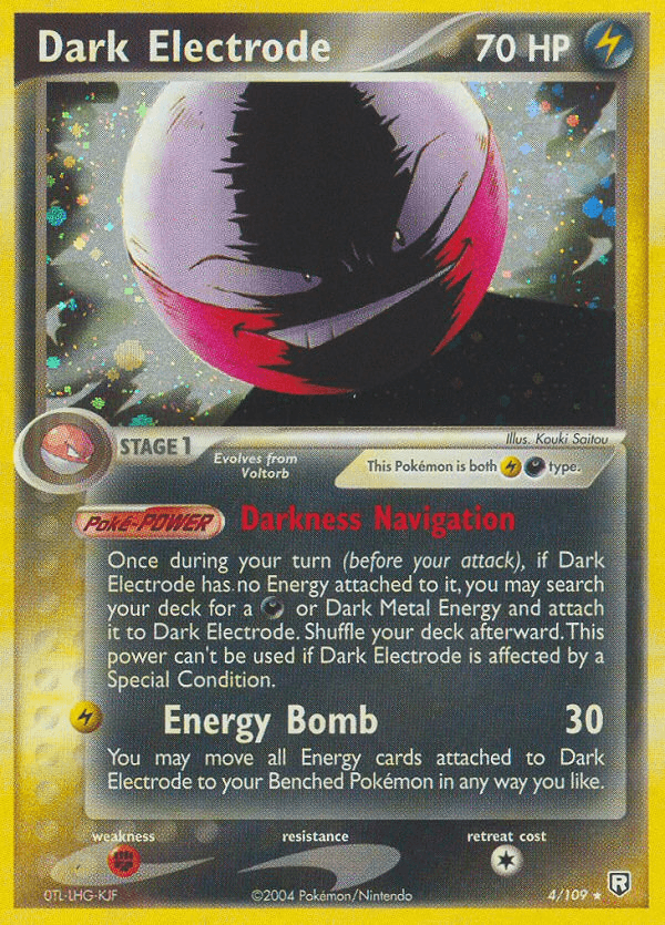 Darkness, EX: Team Rocket Returns, Fighting[×2], Holo Rare, Holofoil, Lightning Dark Electrode (4/109) [EX: Team Rocket Returns] - Trading Card World