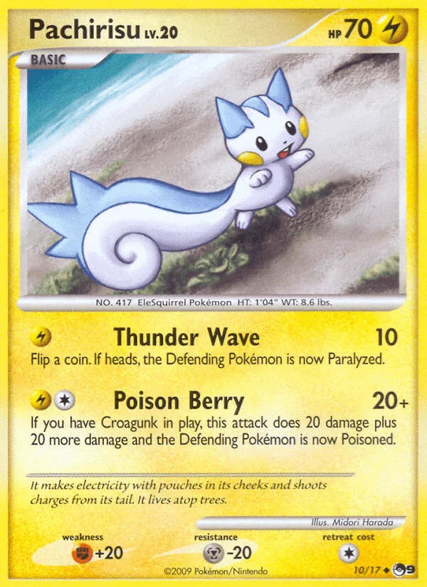 10, Fighting [+20], Lightning, Metal[-20], Normal, POP Series 9, Uncommon Pachirisu (10/17) [POP Series 9] - Trading Card World
