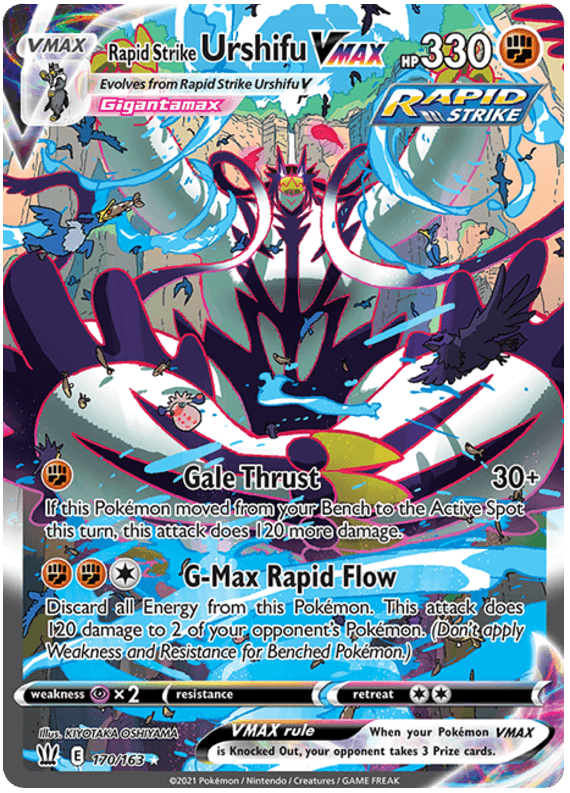 170, Fighting, Holofoil, Psychic[x2], Secret Rare, Sword & Shield: Battle Styles Rapid Strike Urshifu VMAX (170/163) [Sword & Shield: Battle Styles] - Trading Card World