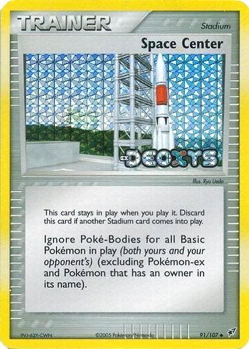 91, EX: Deoxys, Reverse Holofoil, Stadium, Uncommon Space Center (91/107) (Stamped) [EX: Deoxys] - Trading Card World