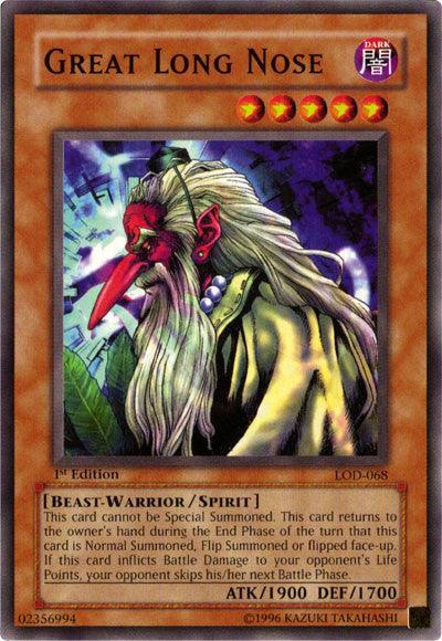 1st Edition, Beast-Warrior, Common, Dark, Legacy of Darkness, Spirit Monster, Unlimited Great Long Nose [LOD-068] Common - Trading Card World