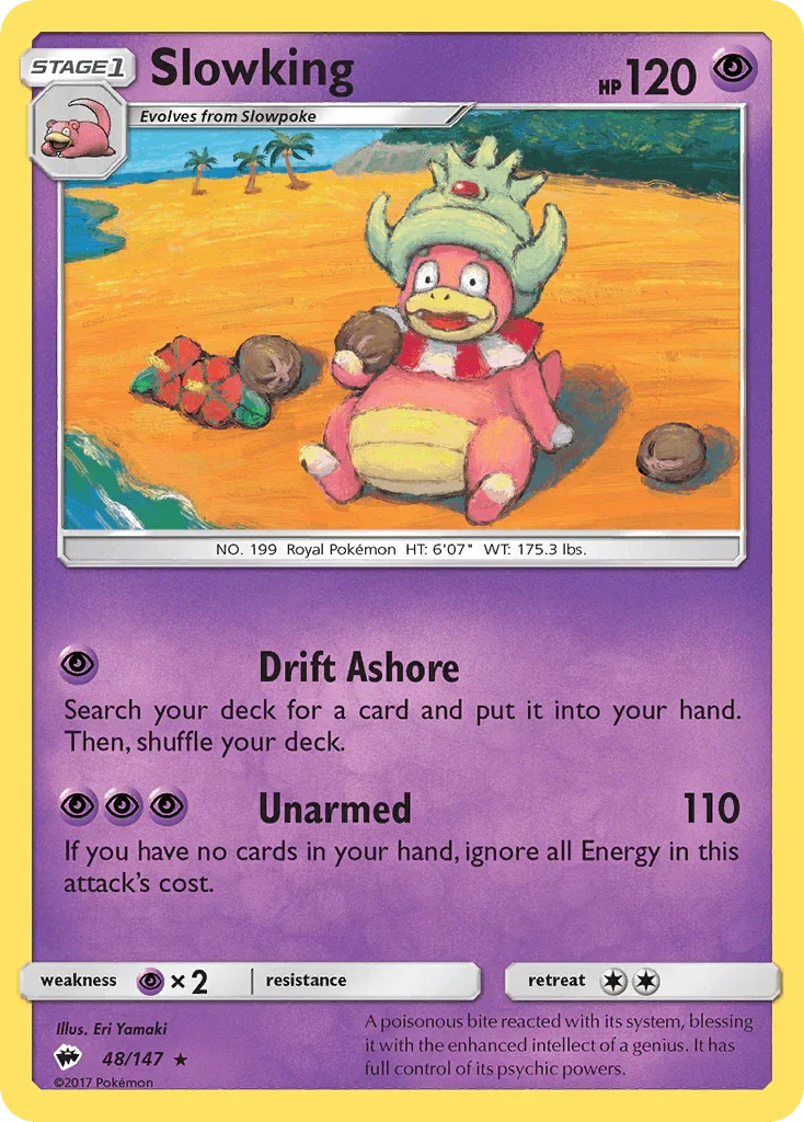 48, Normal, Psychic, Psychic[×2], Rare, Reverse Holofoil, Sun & Moon: Burning Shadows Slowking (48/147) [Sun & Moon: Burning Shadows] - Trading Card World