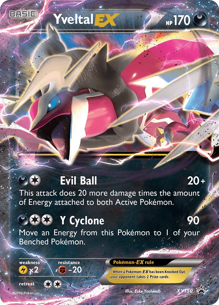 Darkness, Fighting[-20], Holofoil, Lightning[×2], Promo, XY150, XY: Black Star Promos Yveltal EX (XY150) [XY: Black Star Promos] - Trading Card World