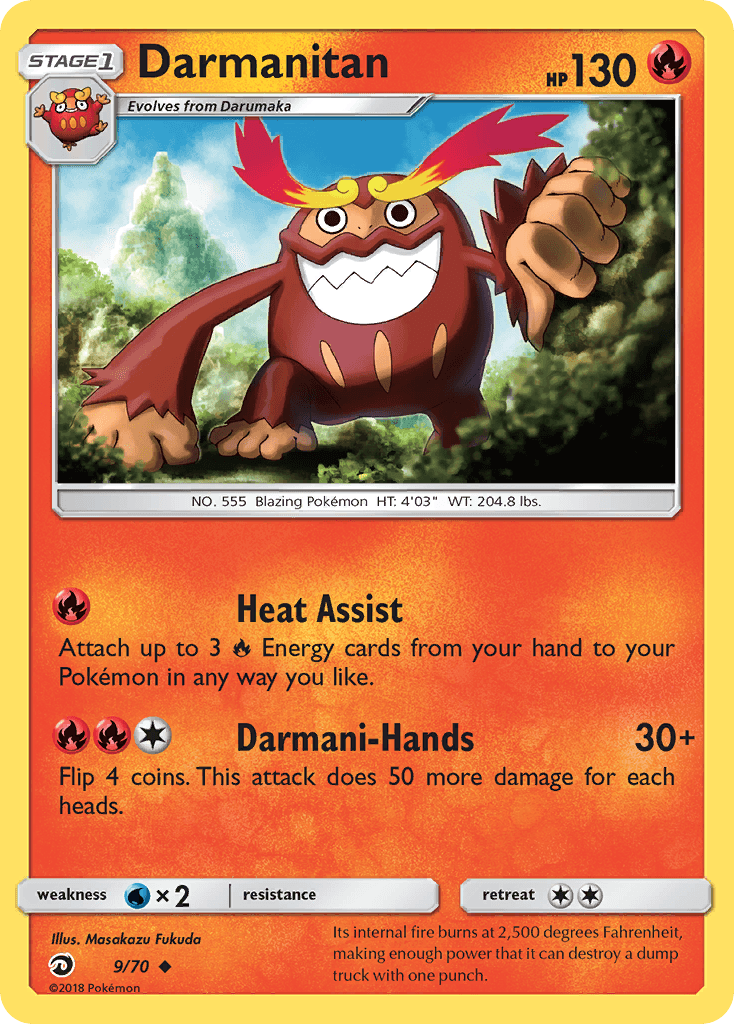 Fire, Normal, Reverse Holofoil, Sun & Moon: Dragon Majesty, Uncommon, Water[×2] Darmanitan (9/70) [Sun & Moon: Dragon Majesty] - Trading Card World