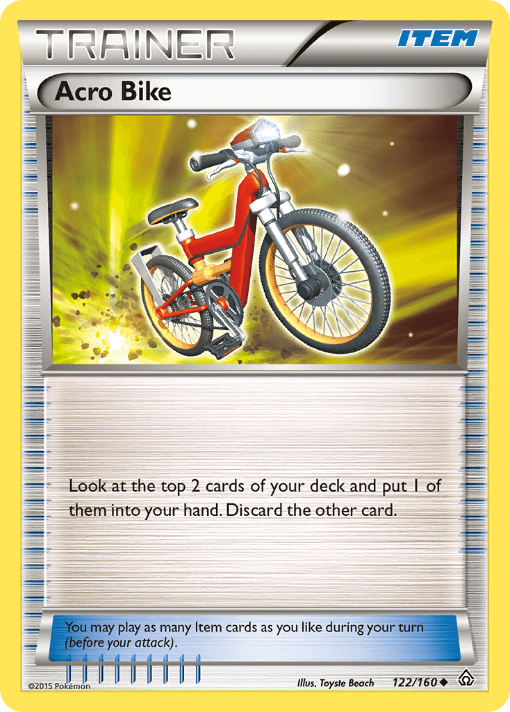 122, Item, Normal, Reverse Holofoil, Uncommon, XY: Primal Clash Acro Bike (122/160) [XY: Primal Clash] - Trading Card World