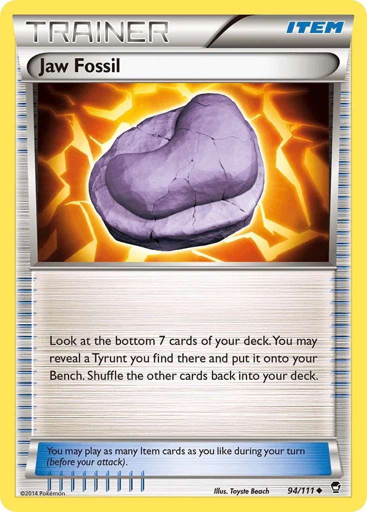 94, Item, Normal, Reverse Holofoil, Uncommon, XY: Furious Fists Jaw Fossil (94/111) [XY: Furious Fists] - Trading Card World
