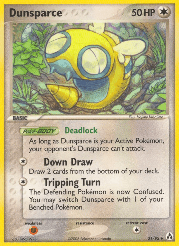 31, Colorless, EX: Legend Maker, Fighting[×2], Normal, Uncommon Dunsparce (31/92) [EX: Legend Maker] - Trading Card World