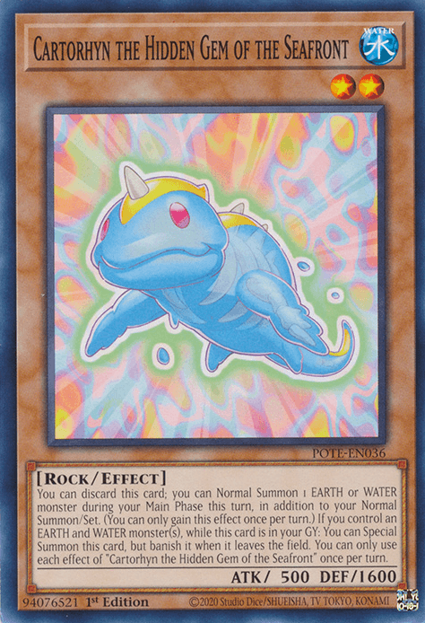 1st Edition, Common, Effect Monster, Power of the Elements, Rock, Unlimited, Water Cartorhyn the Hidden Gem of the Seafront [POTE-EN036] Common - Trading Card World