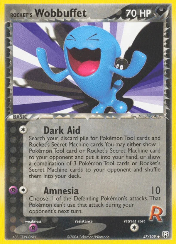 47, Darkness, EX: Team Rocket Returns, Normal, Psychic[×2], Uncommon Rocket's Wobbuffet (47/109) [EX: Team Rocket Returns] - Trading Card World