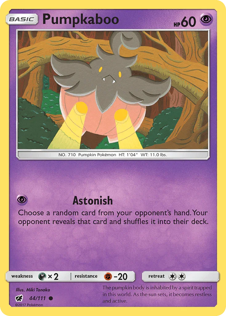44, Common, Darkness[×2], Fighting[-20], Normal, Psychic, Reverse Holofoil, Sun & Moon: Crimson Invasion Pumpkaboo (44/111) [Sun & Moon: Crimson Invasion] - Trading Card World
