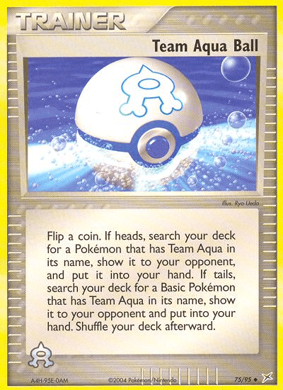 75, EX: Team Magma vs Team Aqua, Item, Normal, Reverse Holofoil, Uncommon Team Aqua Ball (75/95) [EX: Team Magma vs Team Aqua] - Trading Card World