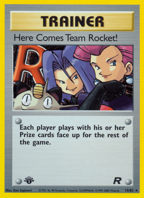 15, 1st Edition Holofoil, Holo Rare, Team Rocket 1st Edition, Trainer Here Comes Team Rocket! (15/82) [Team Rocket 1st Edition] - Trading Card World