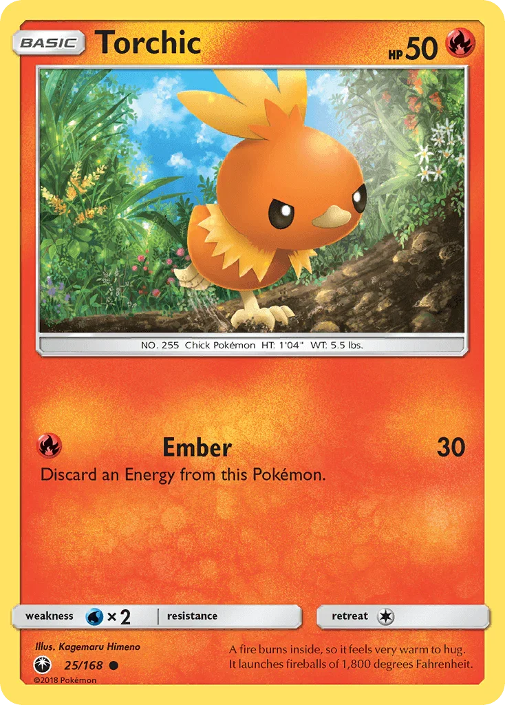 25, Common, Fire, Normal, Reverse Holofoil, Sun & Moon: Celestial Storm, Water[×2] Torchic (25/168) [Sun & Moon: Celestial Storm] - Trading Card World