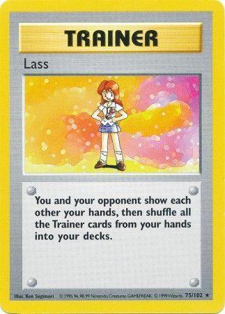 75, Base Set Shadowless Unlimited, Normal, Rare, Trainer Lass (75/102) [Base Set Shadowless Unlimited] - Trading Card World