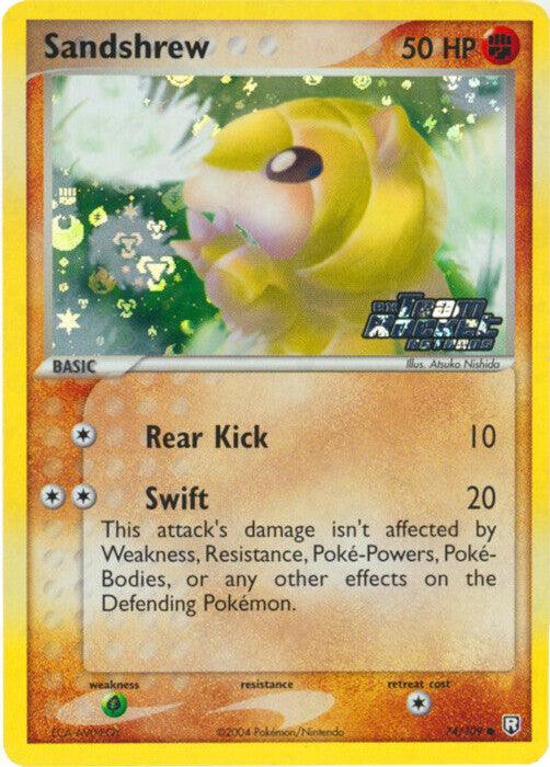 74, Common, EX: Team Rocket Returns, Fighting, Grass[×2], Reverse Holofoil Sandshrew (74/109) (Stamped) [EX: Team Rocket Returns] - Trading Card World