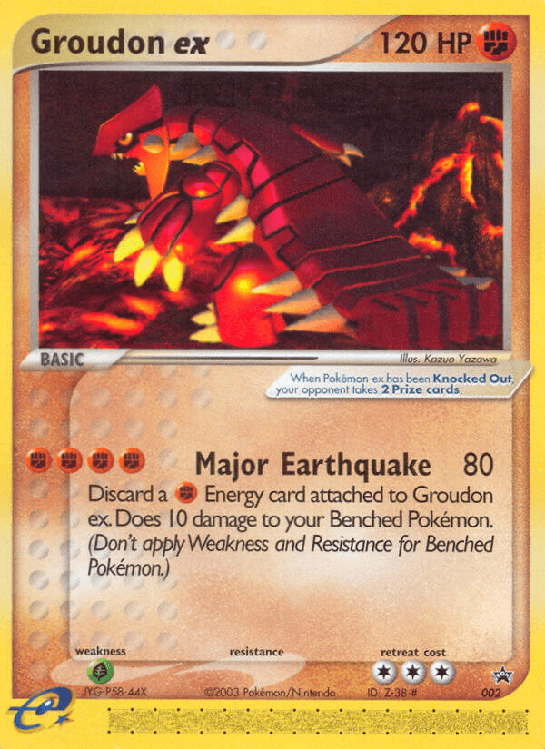 002, Black Star Promo, Fighting, Grass[×2], Holofoil, Nintendo: Black Star Promos, Normal Groudon ex (002) [Nintendo: Black Star Promos] - Trading Card World